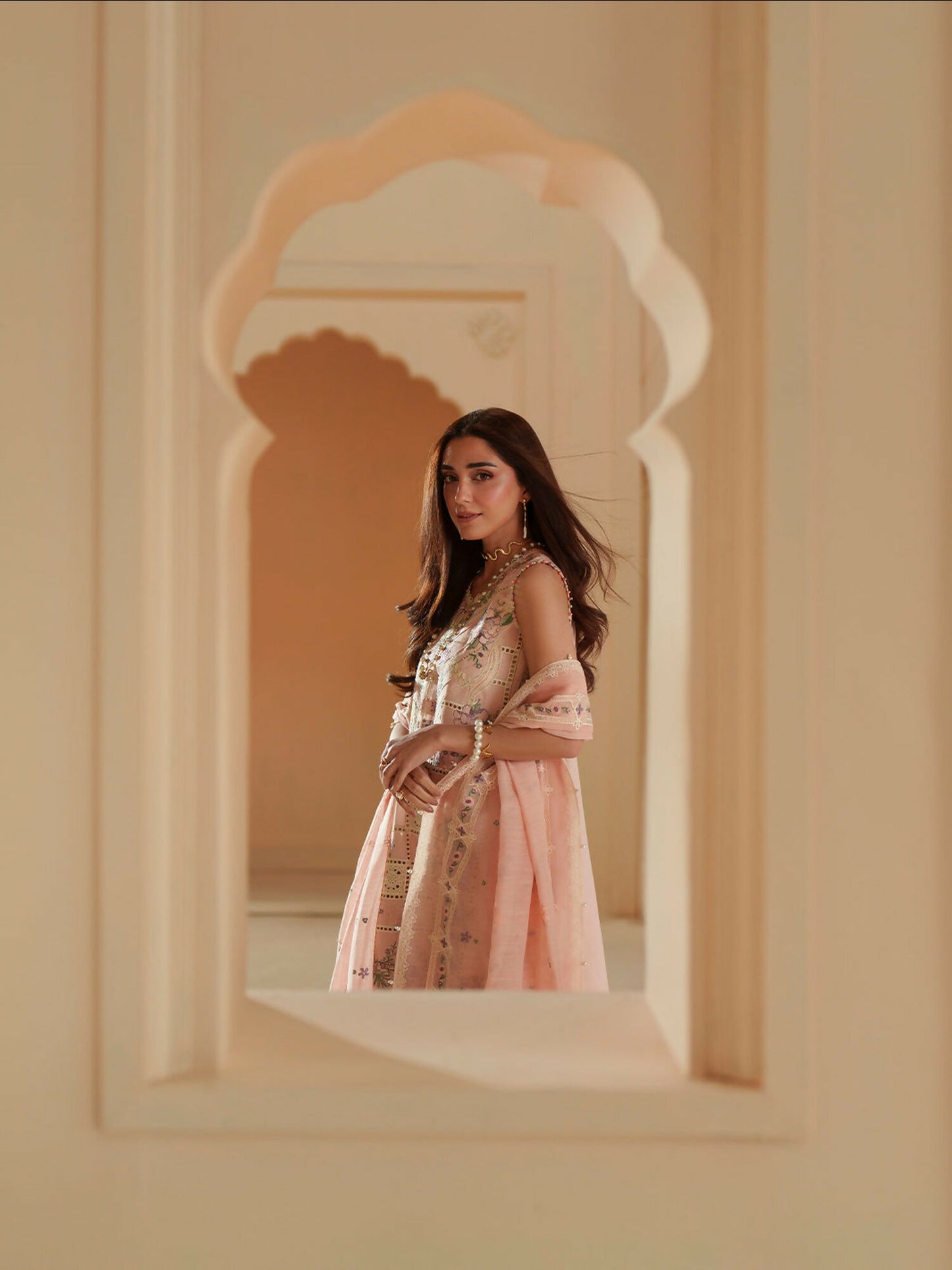 Binilyas Mashriq Luxury Lawn'26 Embroidered Unstitched 3-Piece Suit-D-111-B