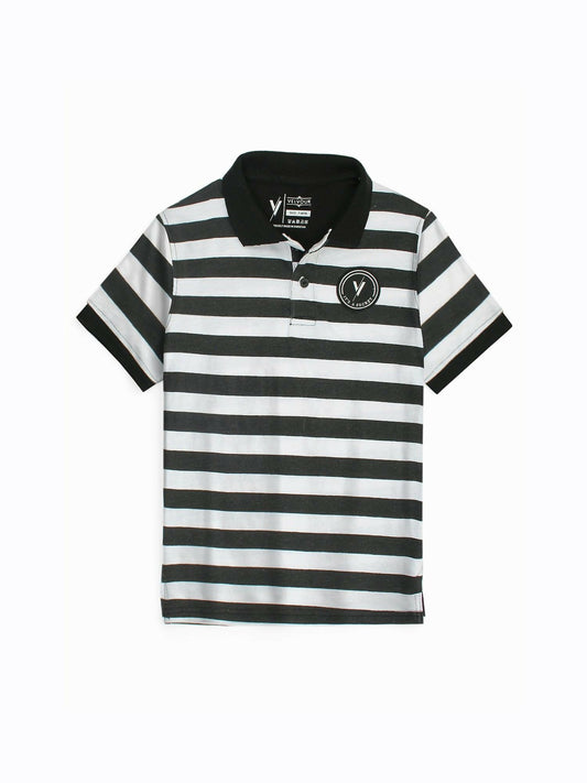 Classic boys’ plain polo shirt in soft piqué fabric with tipped collar and embroidered logo – designed for breathable comfort in summer