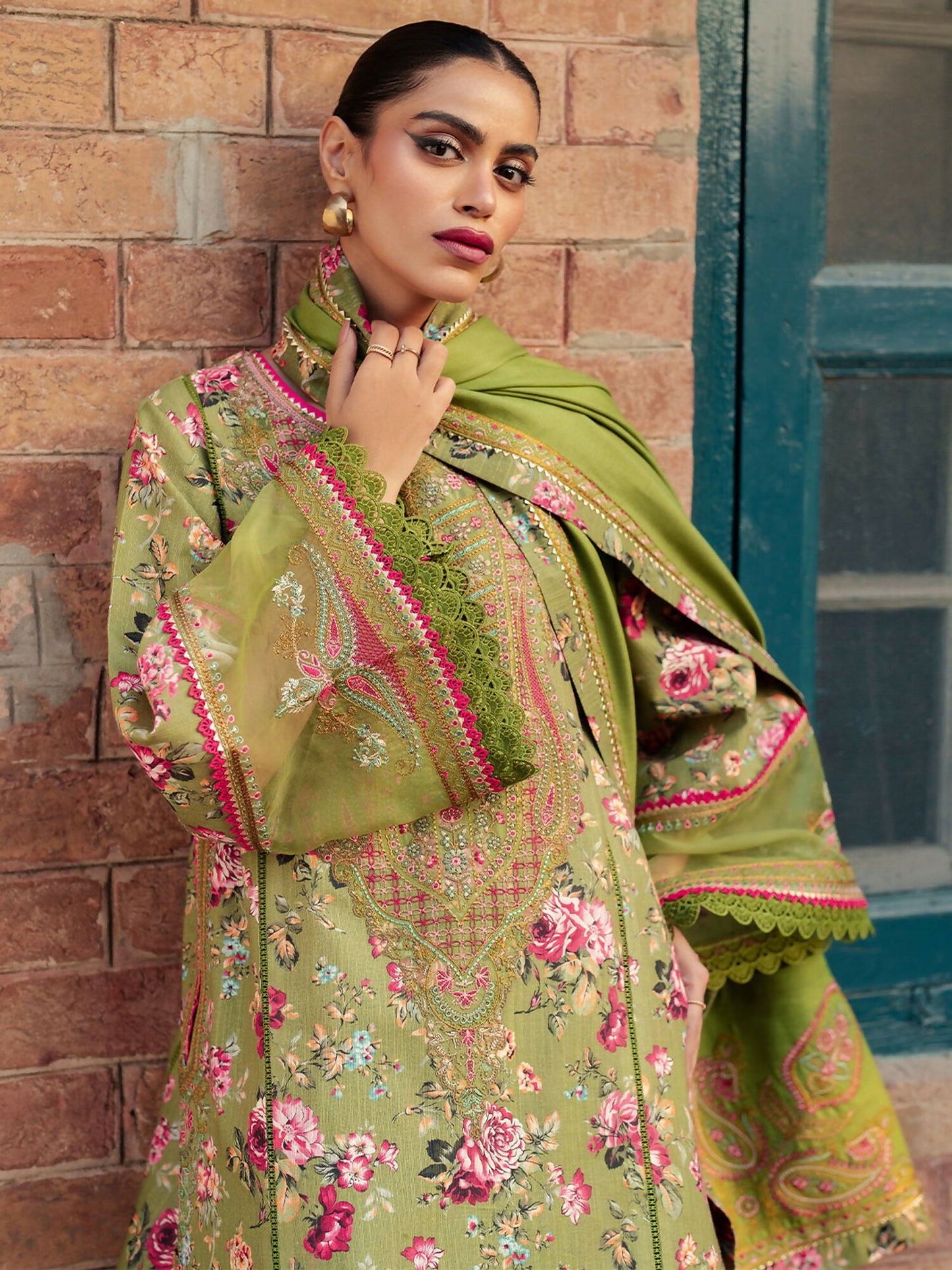 Binilyas Lawn Embroidered Unstitched 3-Piece Suit-56-B