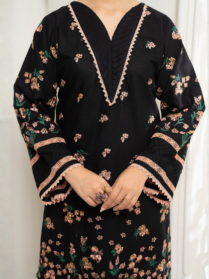 Panache Apparel Winter Basics Khaddar Embroidered Stitched 3-Piece Suit-Winter Oak