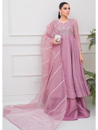 Allure By IH Lehr Chiffon Embroidered Lehenga-Mystic