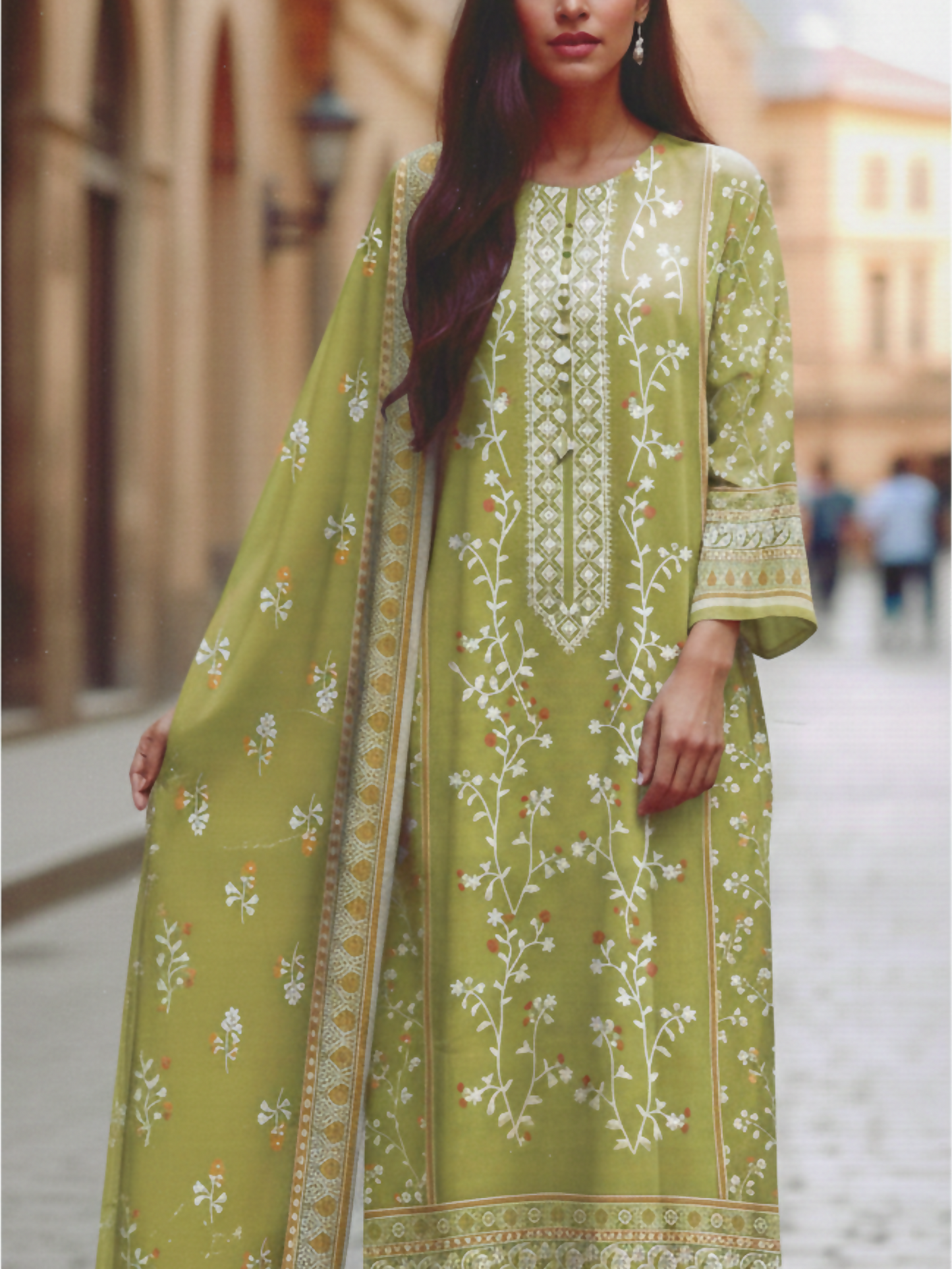 Bin Rehman Lawn Embroidered Unstitched 3-Piece Suit-D-121