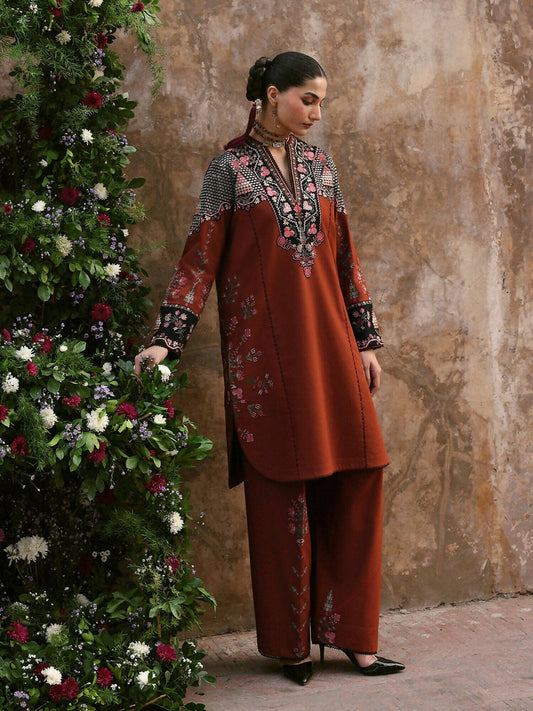 Jugnu By Hussain Rehar Khaddar'25 Embroidered Unstitched 3-Piece Suit-Parsa