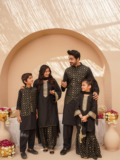 Kidoz Kloset Wash & Wear Kurta Pajama-Midnight Luxe-Boy