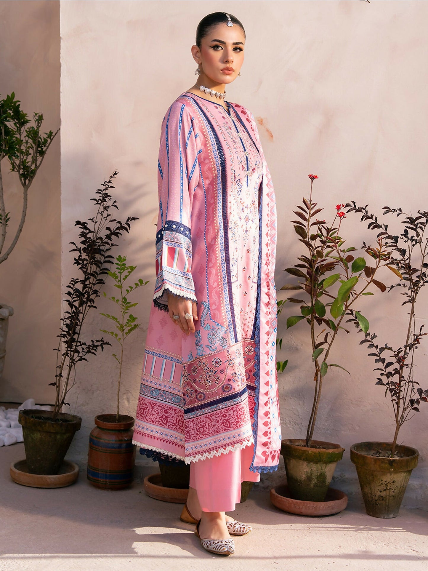Binilyas Kotrai Embroidered Unstitched 3-Piece Suit-796 - A