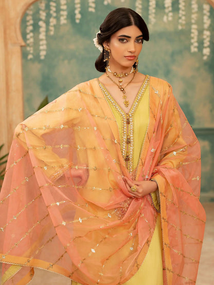 Shurooq Kanpur 1912 Silk Embellished Stitched 3-Piece Suit-Kaiserbagh