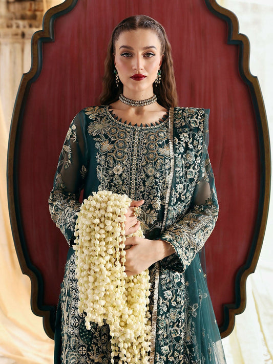 Parishay Jahanara Organza Embroidered Stitched 3-Piece Suit-JRA-08