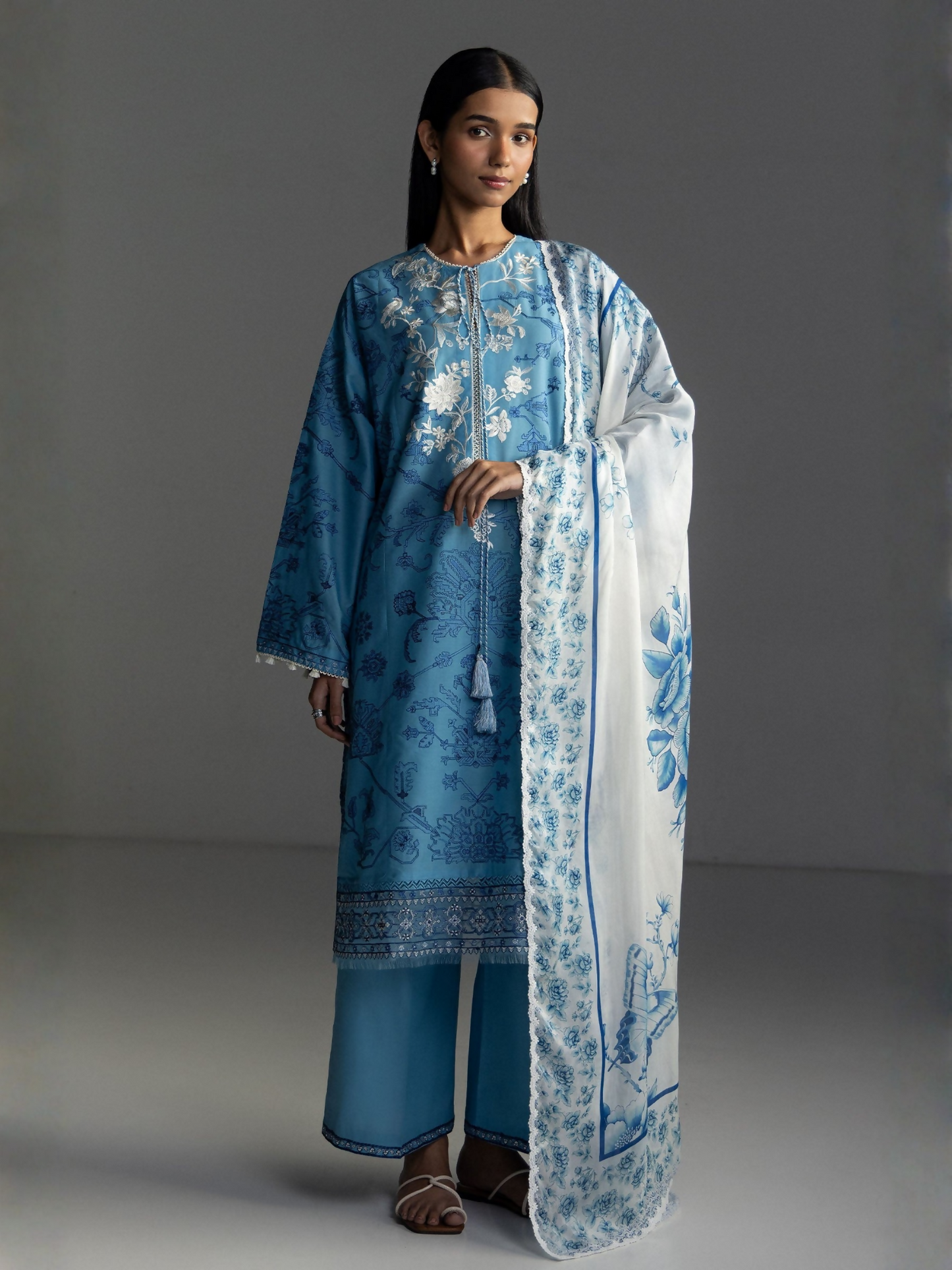 COCO by Zara Shahjahan Lawn'26 Embroidered Unstitched 3-Piece Suit-Aviona-3A