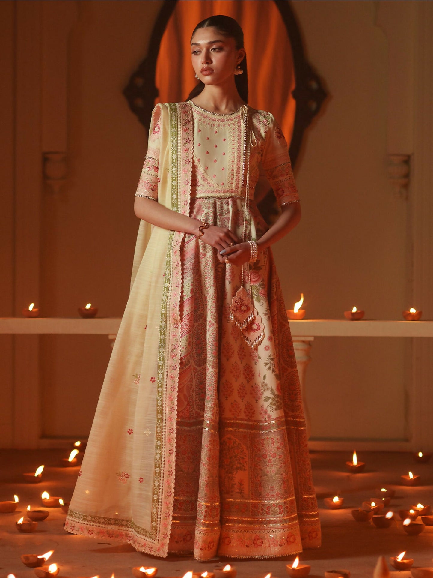 Binilyas Mashriq Luxury Lawn'26 Embroidered Unstitched 3-Piece Suit-D-115-A