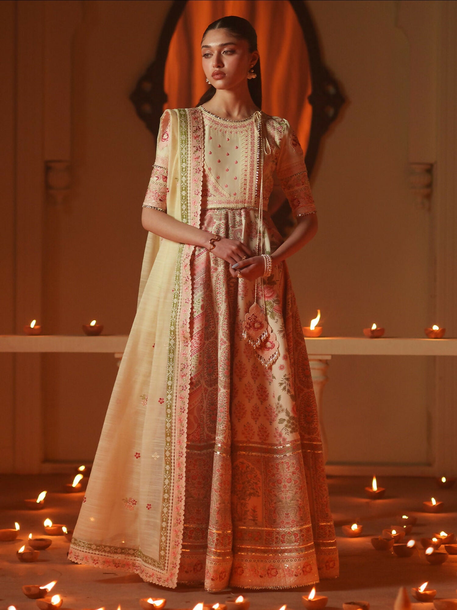 Binilyas Mashriq Luxury Lawn'26 Embroidered Unstitched 3-Piece Suit-D-115-A