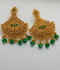 H&A Jewellery One Carat Polki Earrings with Semi-Precious Stones