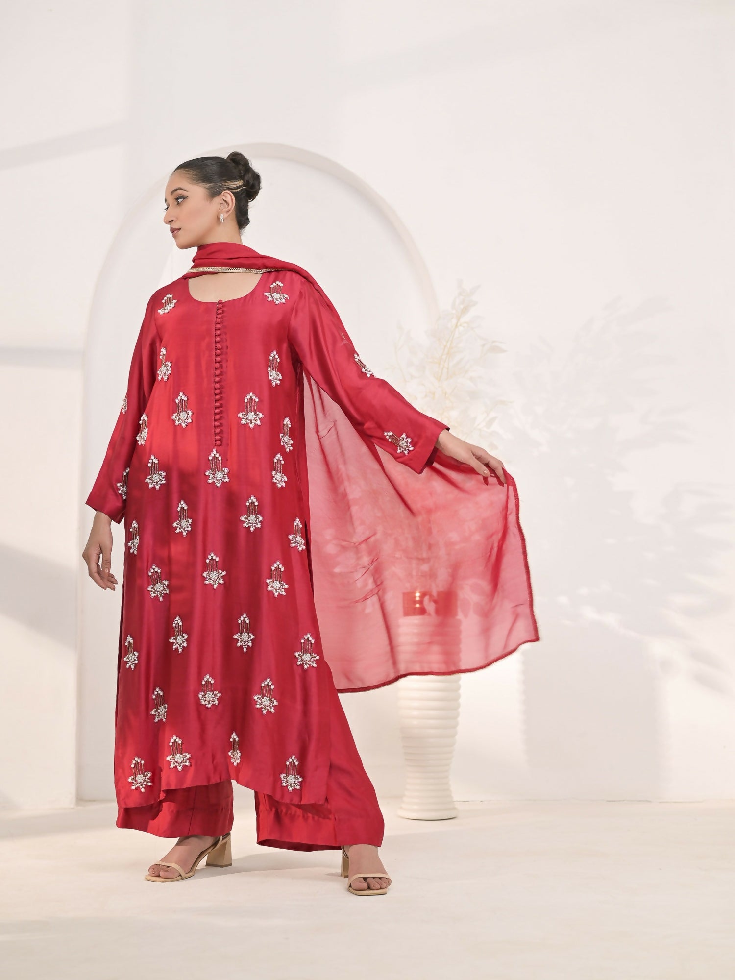 Ruby's Couture The Luxe Edit Sheesha Silk Embellished Stitched 3-Piece Suit-Gulnar