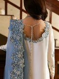 Hussain Rehar The Scent Luxury Pret SS'25 Raw Silk Embellished 3-Piece Suit-Virelle