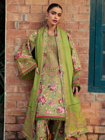Binilyas Khaddar Embroidered Unstitched 3-Piece Suit-56-B