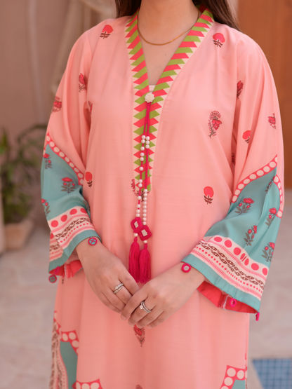 MH Cloth House Poly Lawn Printed Stitched 2-Piece Suit-Dilafroz