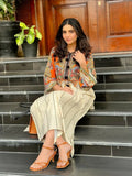 Tehzeeb Libas Silky Lawn Printed Stitched 2-Piece Suit-HIRA