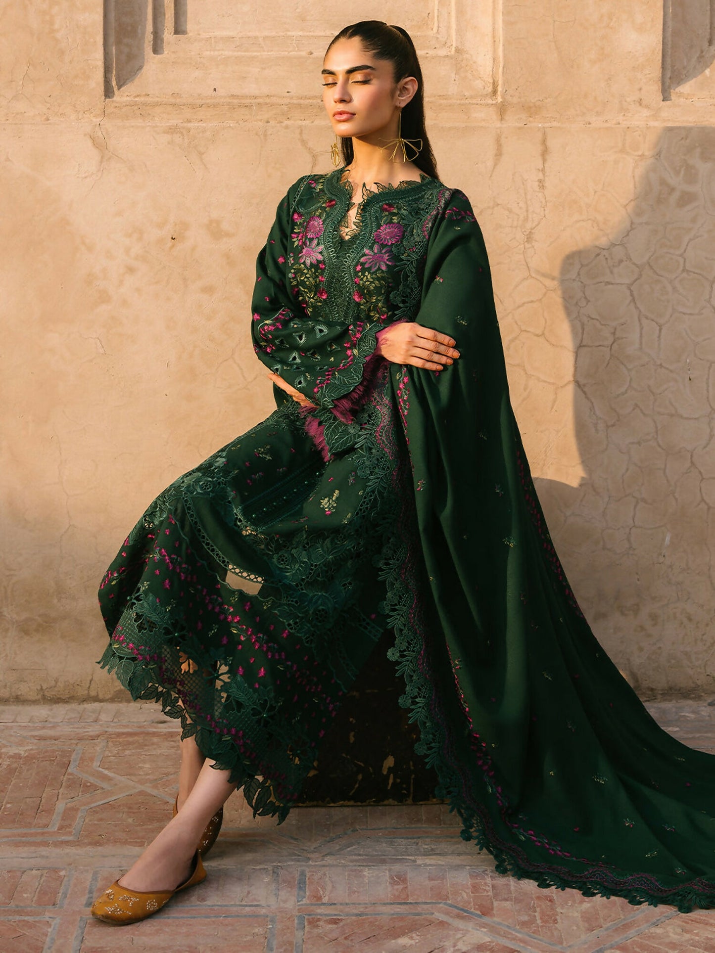 Binilyas Karandi Embroidered Unstitched 3-Piece Suit-152-B