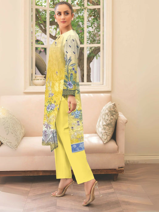 Cross Sketch Lawn Printed Unstitched 2-Piece Suit-Sabeen