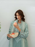 Mahnur Sera Pret'26 Net Embroidered Stitched 3-Piece Suit-SP-03