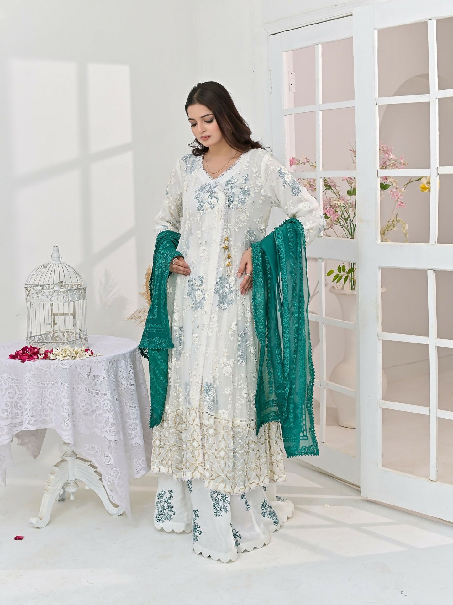 Ruby's Couture Chamak Dhamak Chiffon Embellished Lehenga-Fitoor