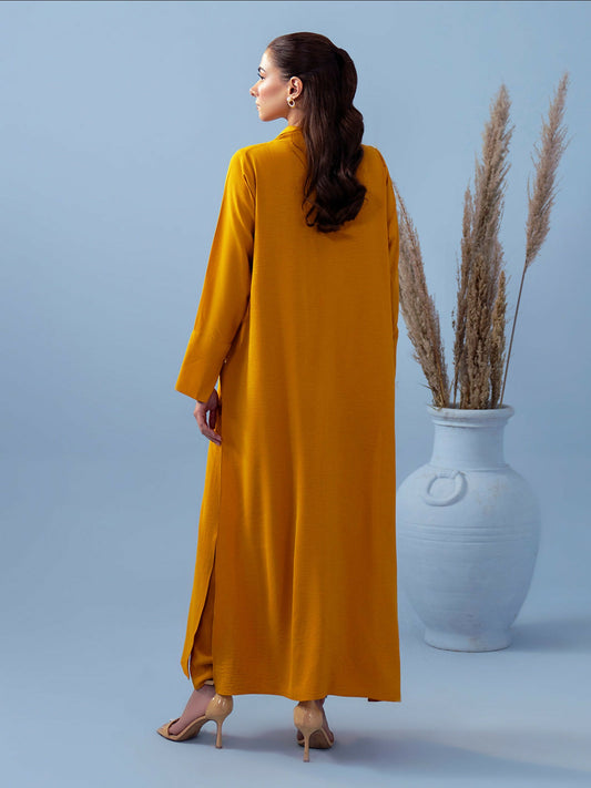 Hemstitch Georgette Stitched 2-Piece Suit-Honey Bee