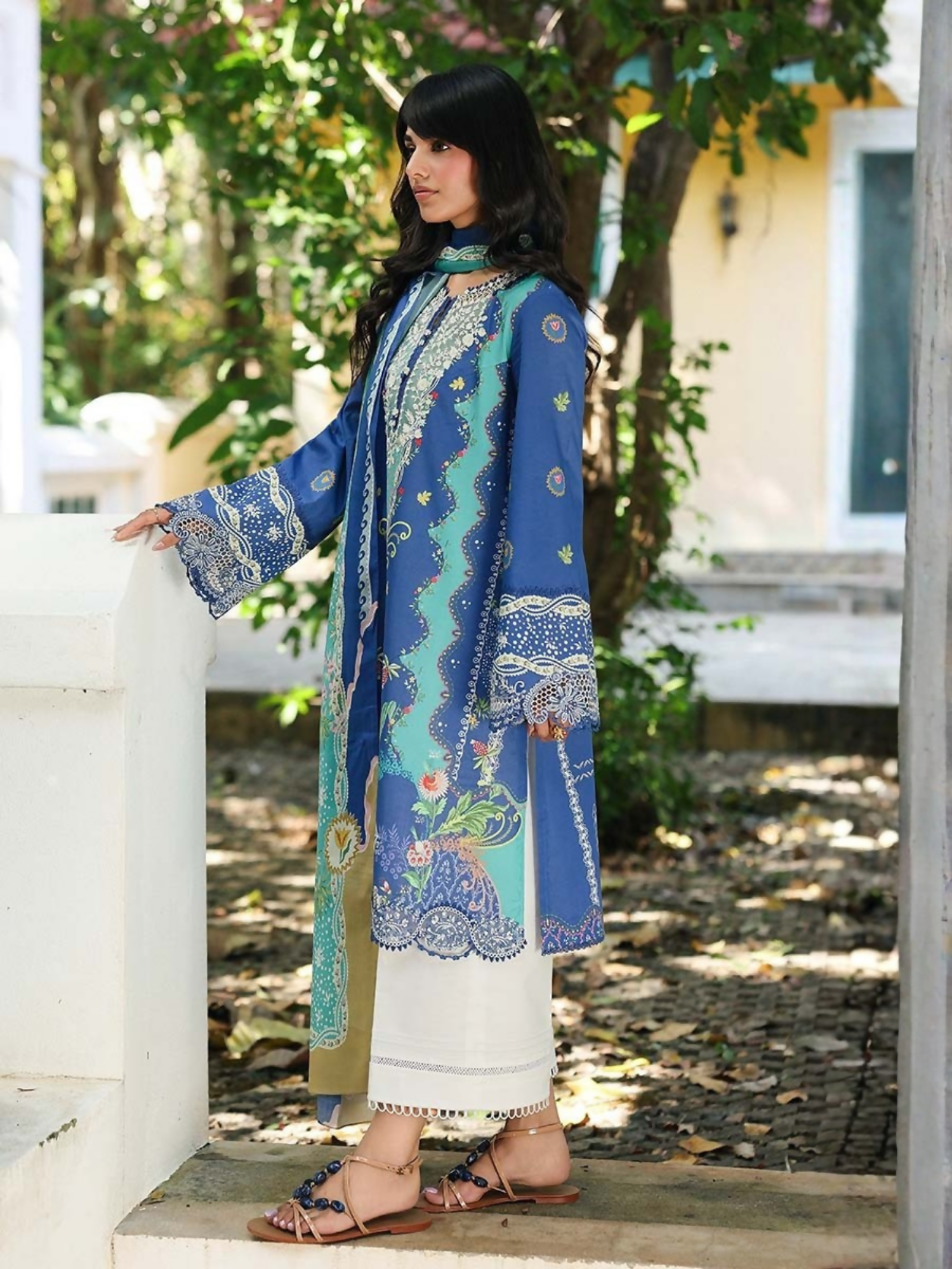 Qalamkar Qprints Lawn'26 Embroidered Unstitched 3-Piece Suit-AX-10-(B)-Viona