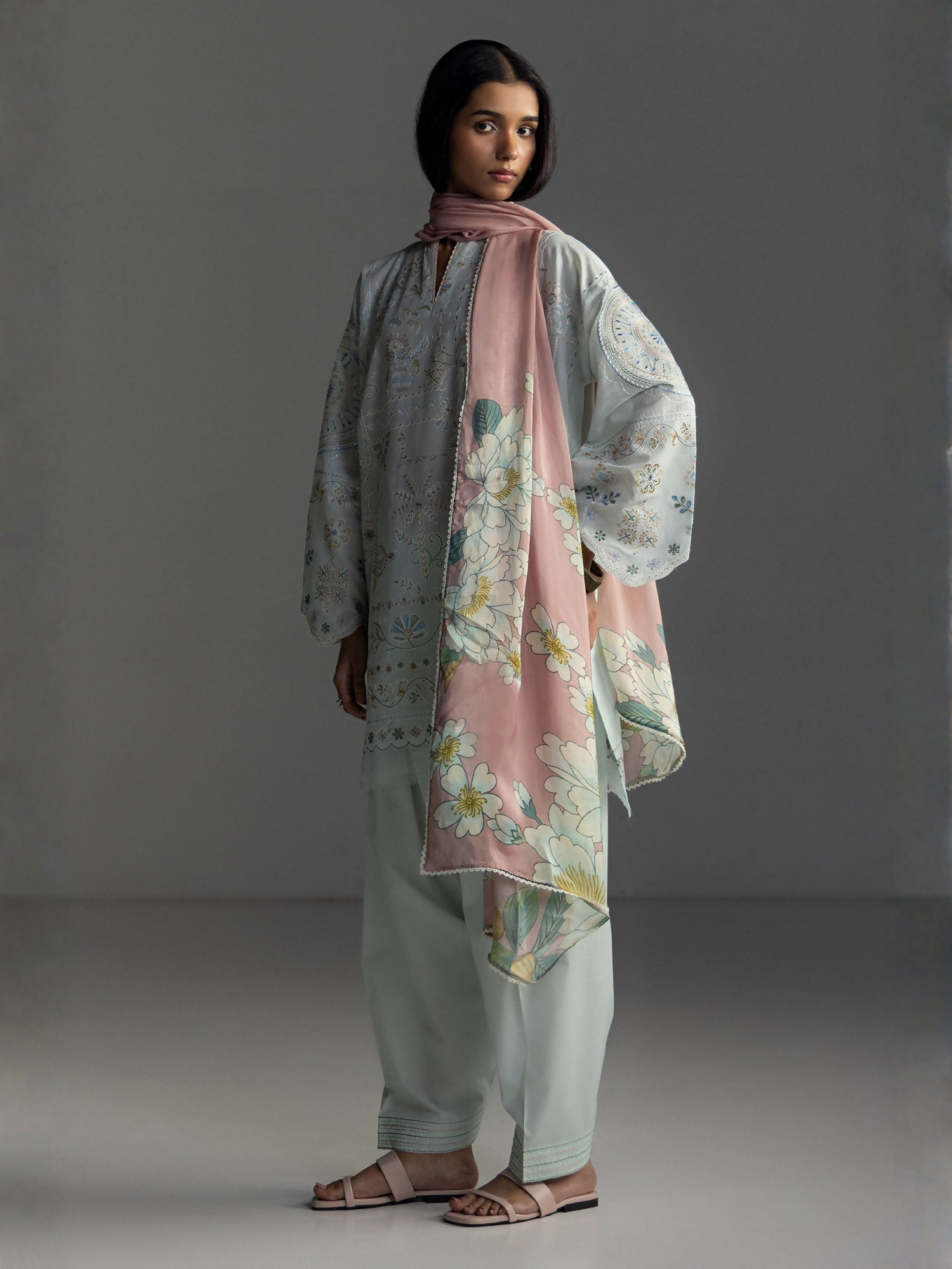 COCO by Zara Shahjahan Lawn'26 Embroidered Unstitched 3-Piece Suit-Veya-7B