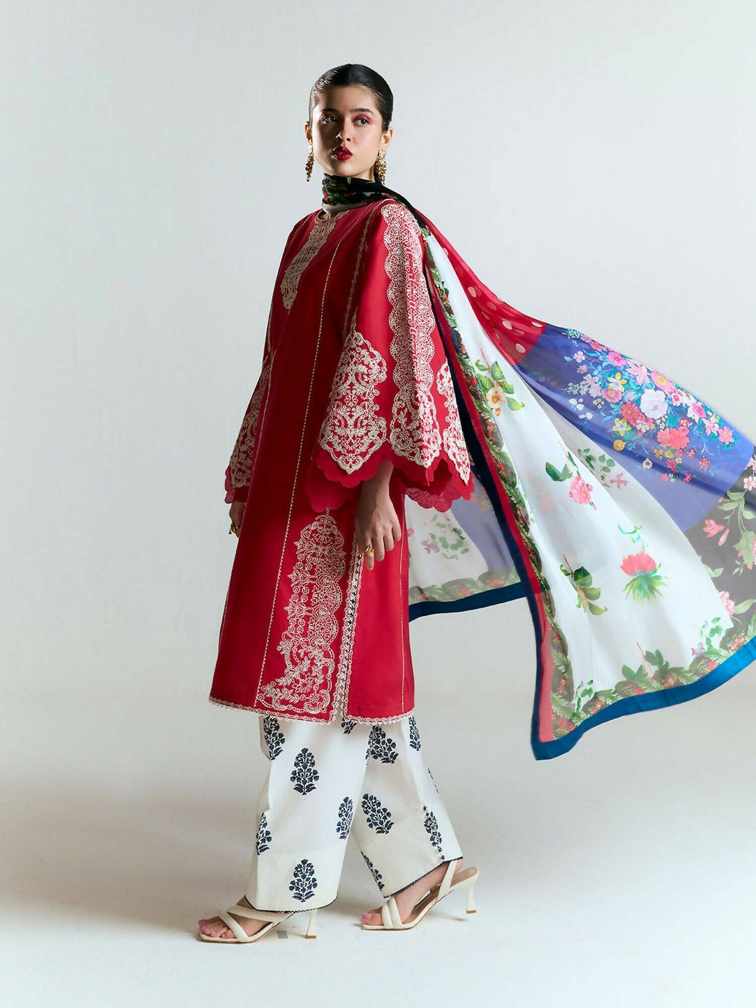 Jugnu by Hussain Rehar SS'25 Edit II Cotton Embroidered Unstitched 3-Piece Suit-Ahiti