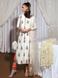 Hussain Rehar Basic Not Basic 3 Raw Silk Embellished Stitched 3-Piece Suit-Blanc