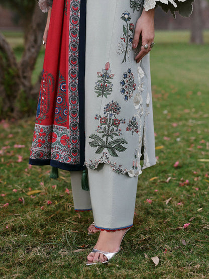 Jugnu By Hussain Rehar Khaddar'25 Embroidered Unstitched 3-Piece Suit-Heran