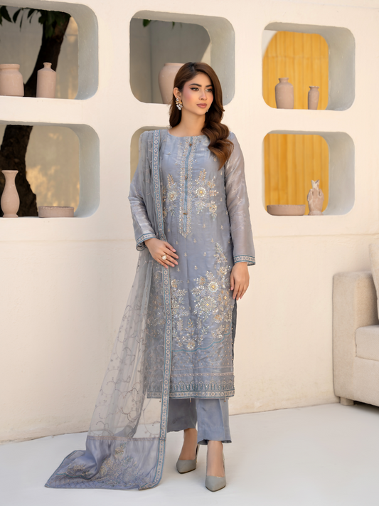 Noori Silk Embroidered Stitched 3-Piece Suit