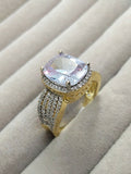 H&A Jewellery 18K Gold Polished Cushion-Cut Zircon Solitaire Ring