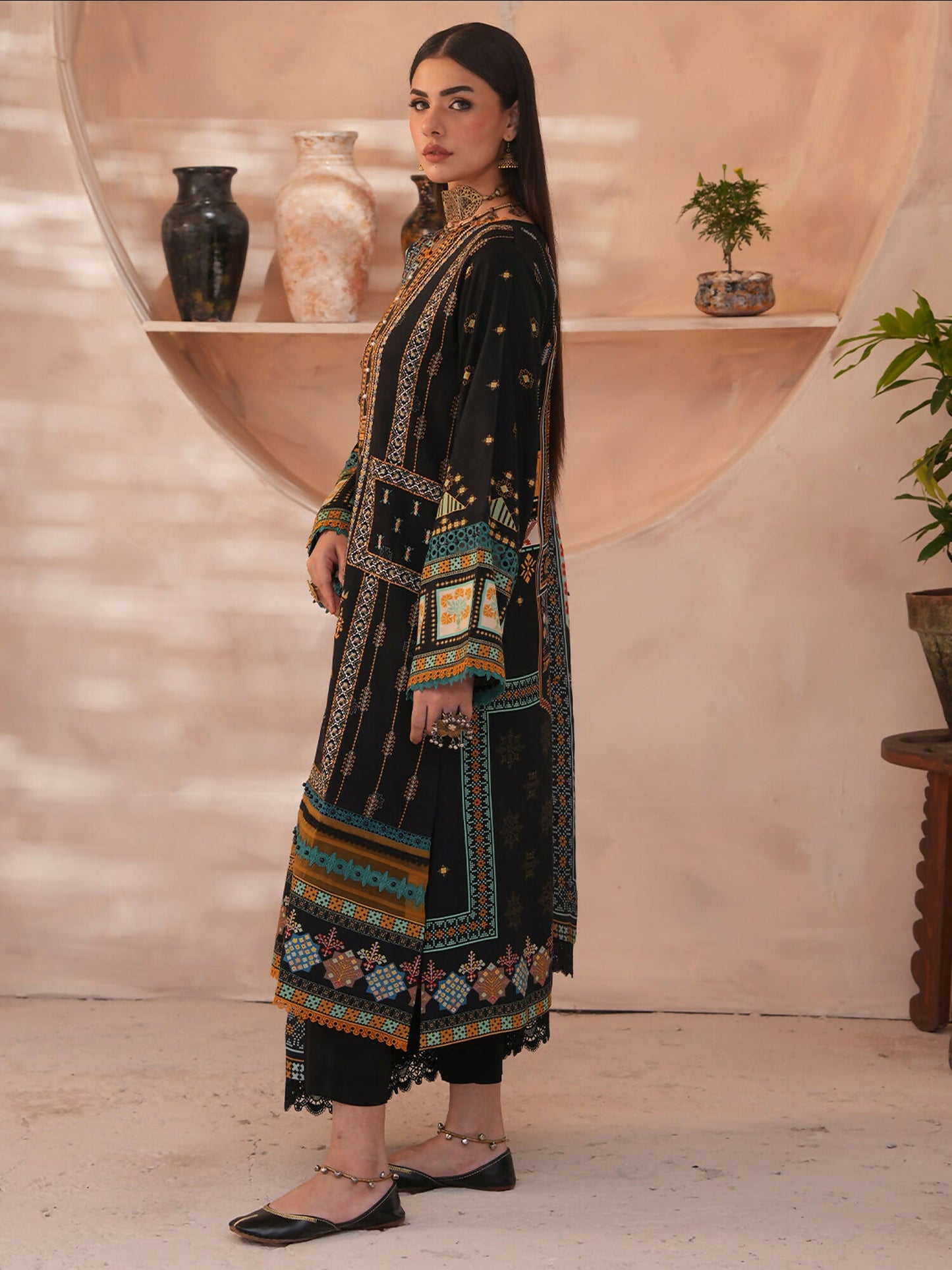 Binilyas Kotrai Embroidered Unstitched 3-Piece Suit-792-A