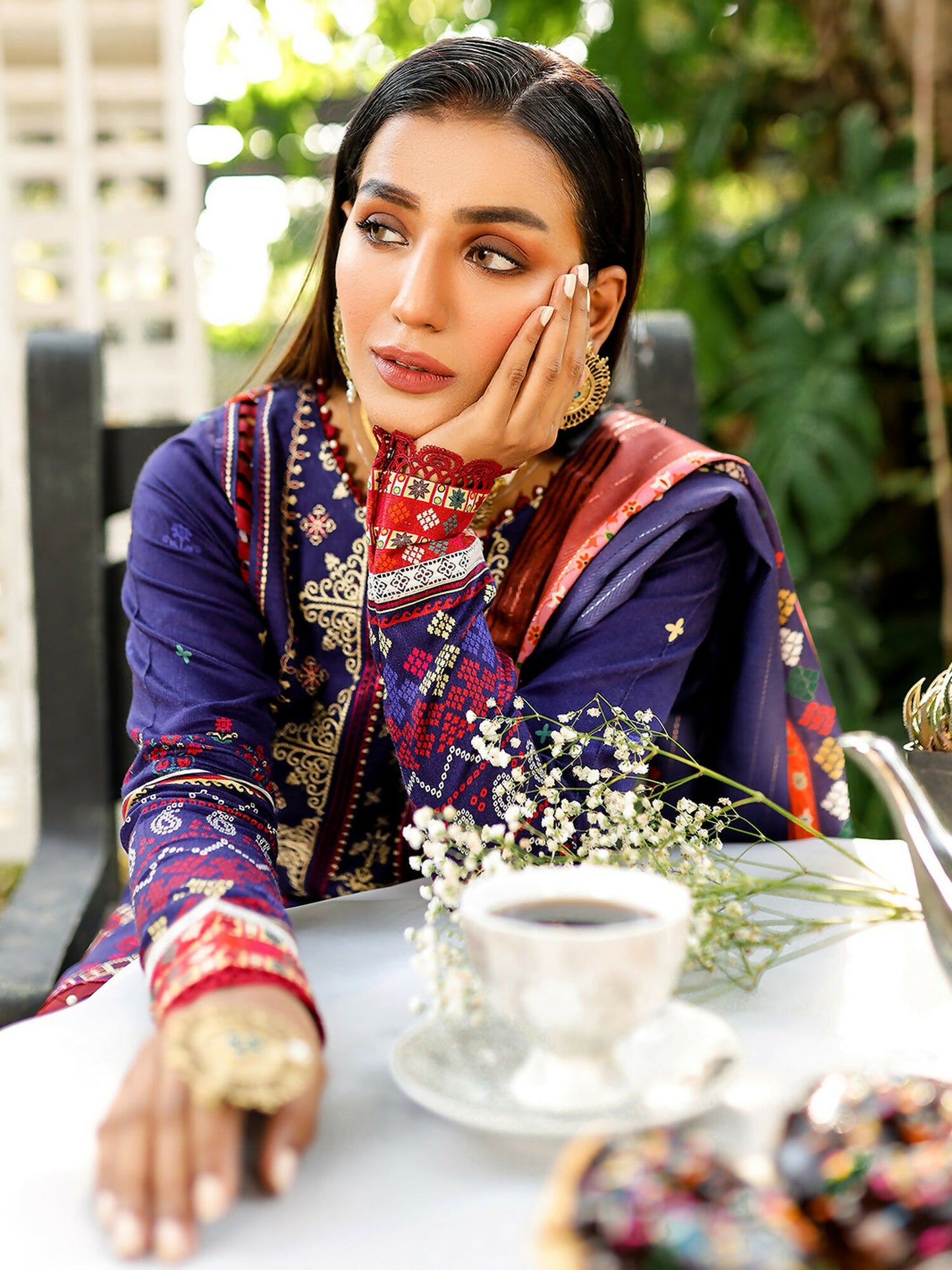 Binilyas Kotail Embroidered Unstitched 3-Piece Suit-763-B