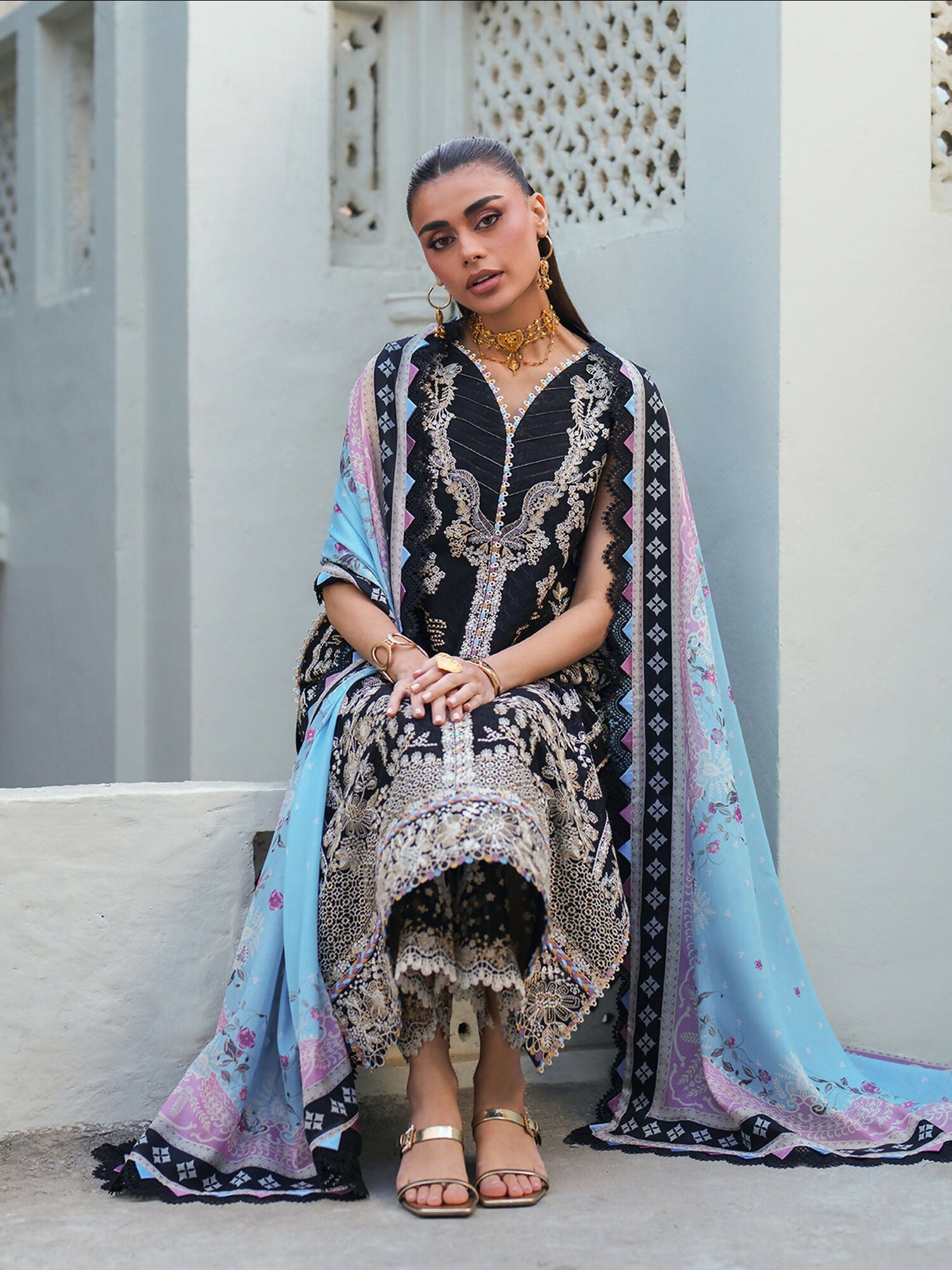Binilyas Heritage Dore Summer'26 Lawn Embroidered Stitched 3-Piece Suit-171-B