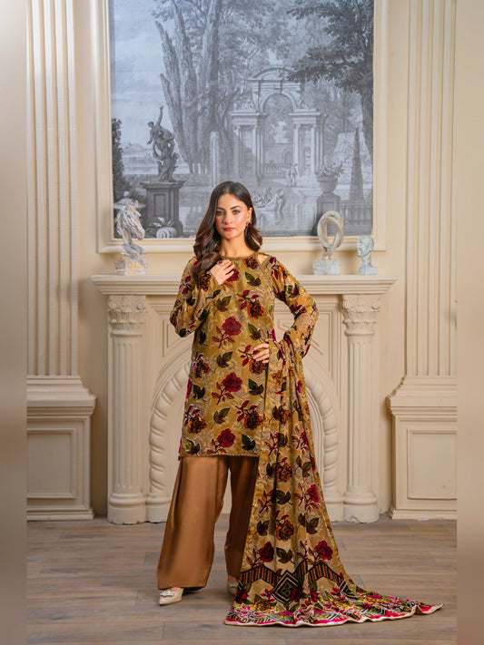 Noori Palachi Embossed Printed Unstitched 3-Piece Suit