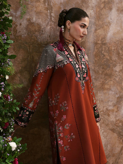 Jugnu By Hussain Rehar Khaddar'25 Embroidered Unstitched 3-Piece Suit-Parsa