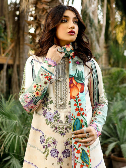 Binilyas Kotail Embroidered Unstitched 3-Piece Suit-762-B