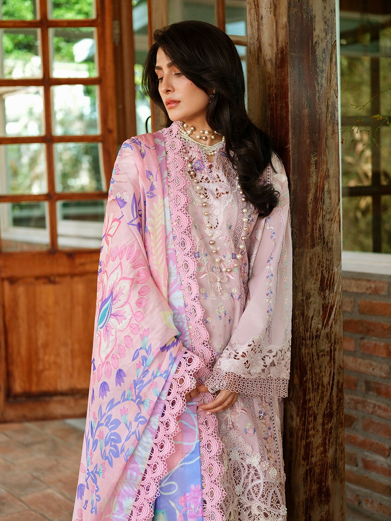 Mushq A Moi Luxury Lawn Embroidered Unstitched 3-Piece Suit-Opulent Whisper