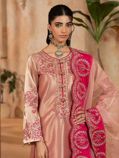 Shurooq Kanpur 1912 Tissue Embellished Stitched 3-Piece Suit-Sukhan