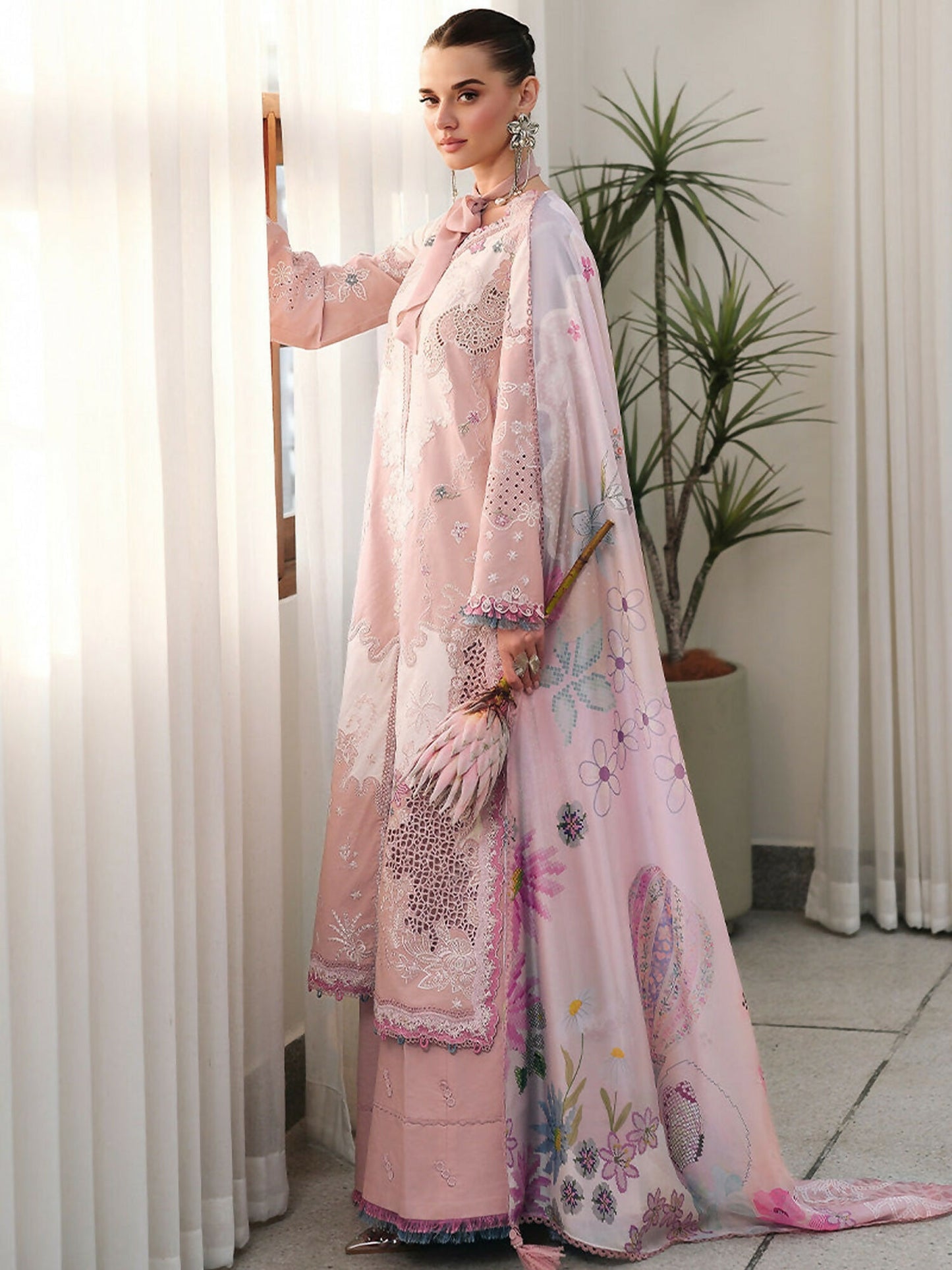 Qalamkar Chikankari Eid Edit'26 Lawn Embroidered Unstitched 3-Piece Suit-CM-06 Noura