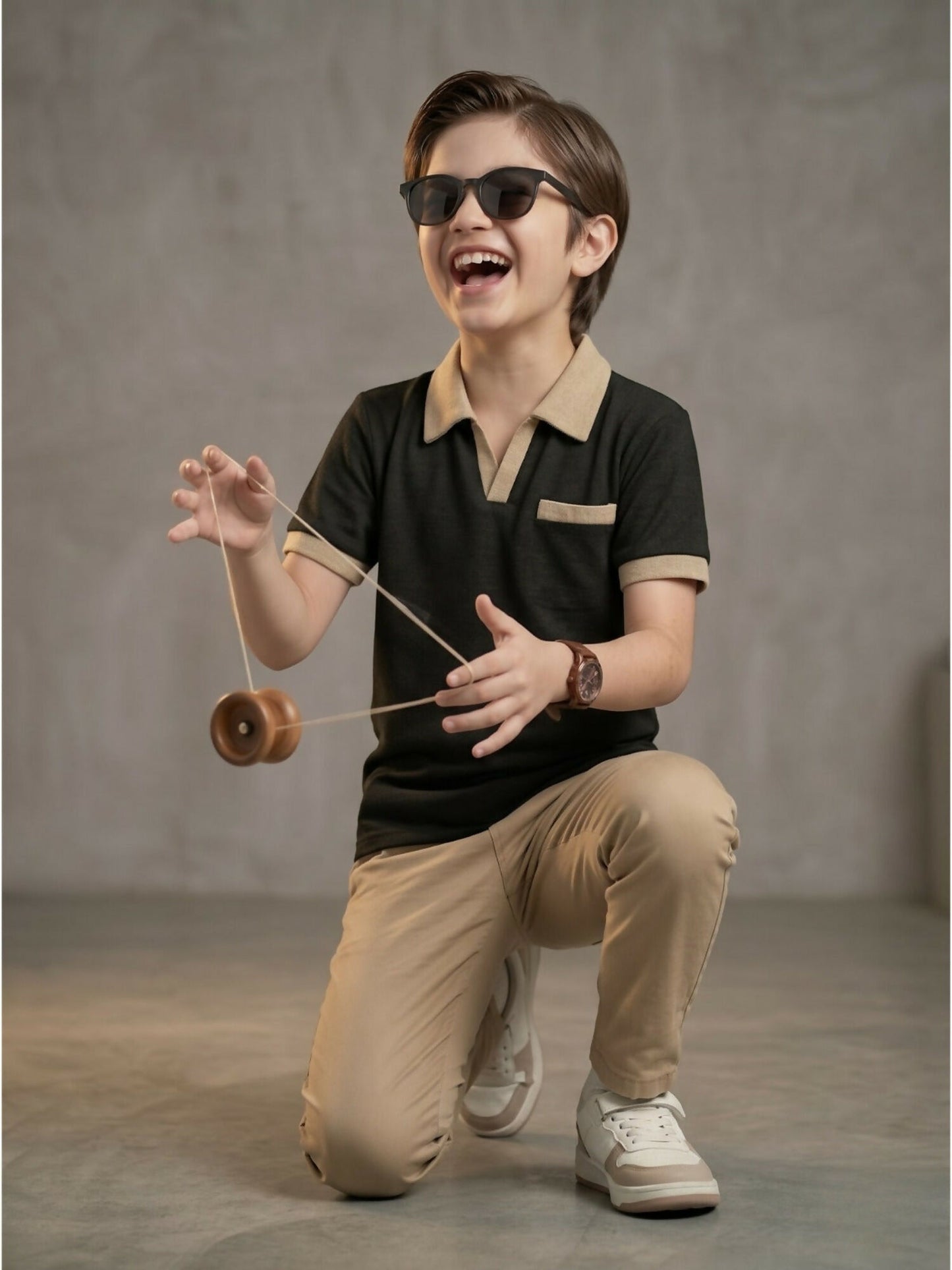 Velvour Boys Polyester Polo Shirt-VP27-B
