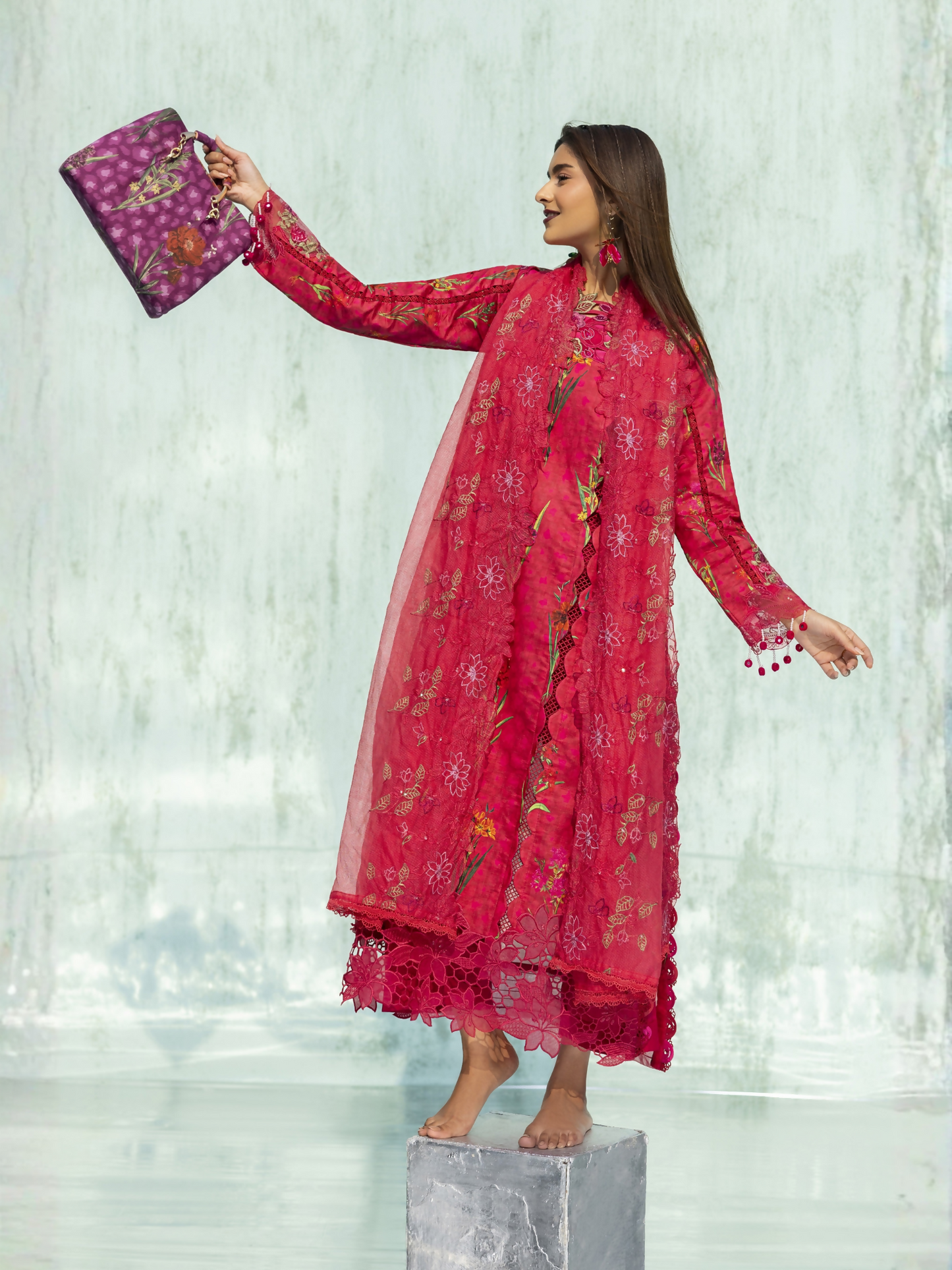 Parishay Ivy Bloom'26 Lawn Embroidered Unstitched 3-Piece Suit-IB-16