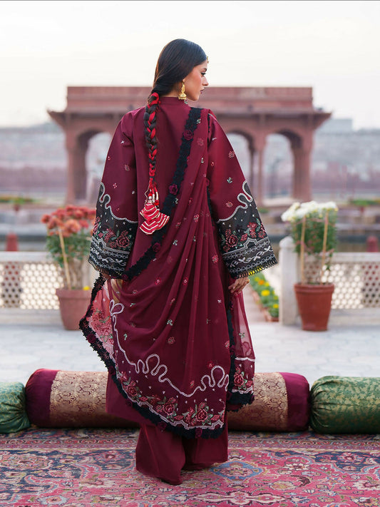 Mahnur Gul Luxury Lawn'26 Embroidered Stitched 3-Piece Suit-G-005