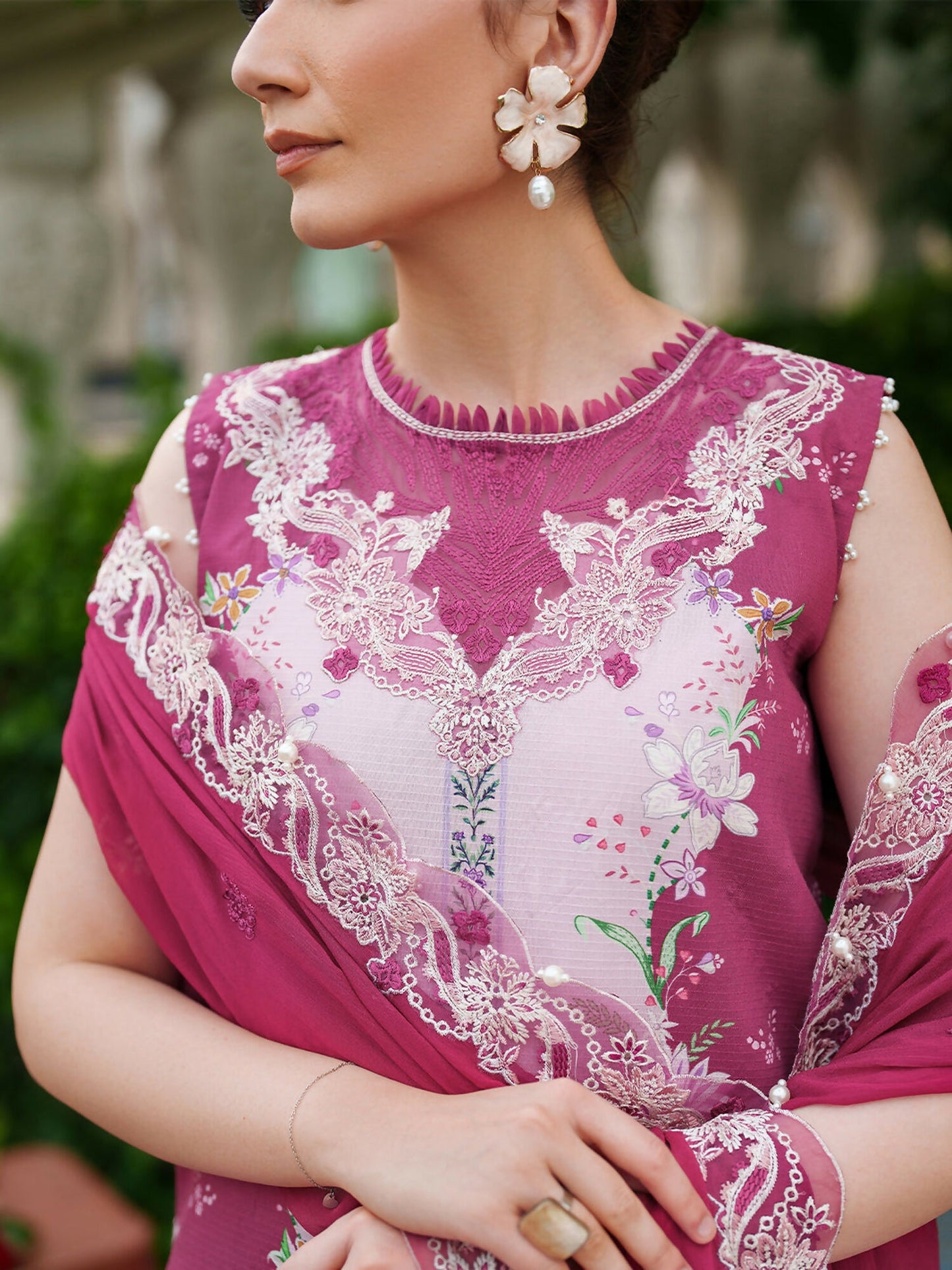 Parishay Ivy Bloom Viscose Embroidered Stitched 3-Piece Suit-IW-11