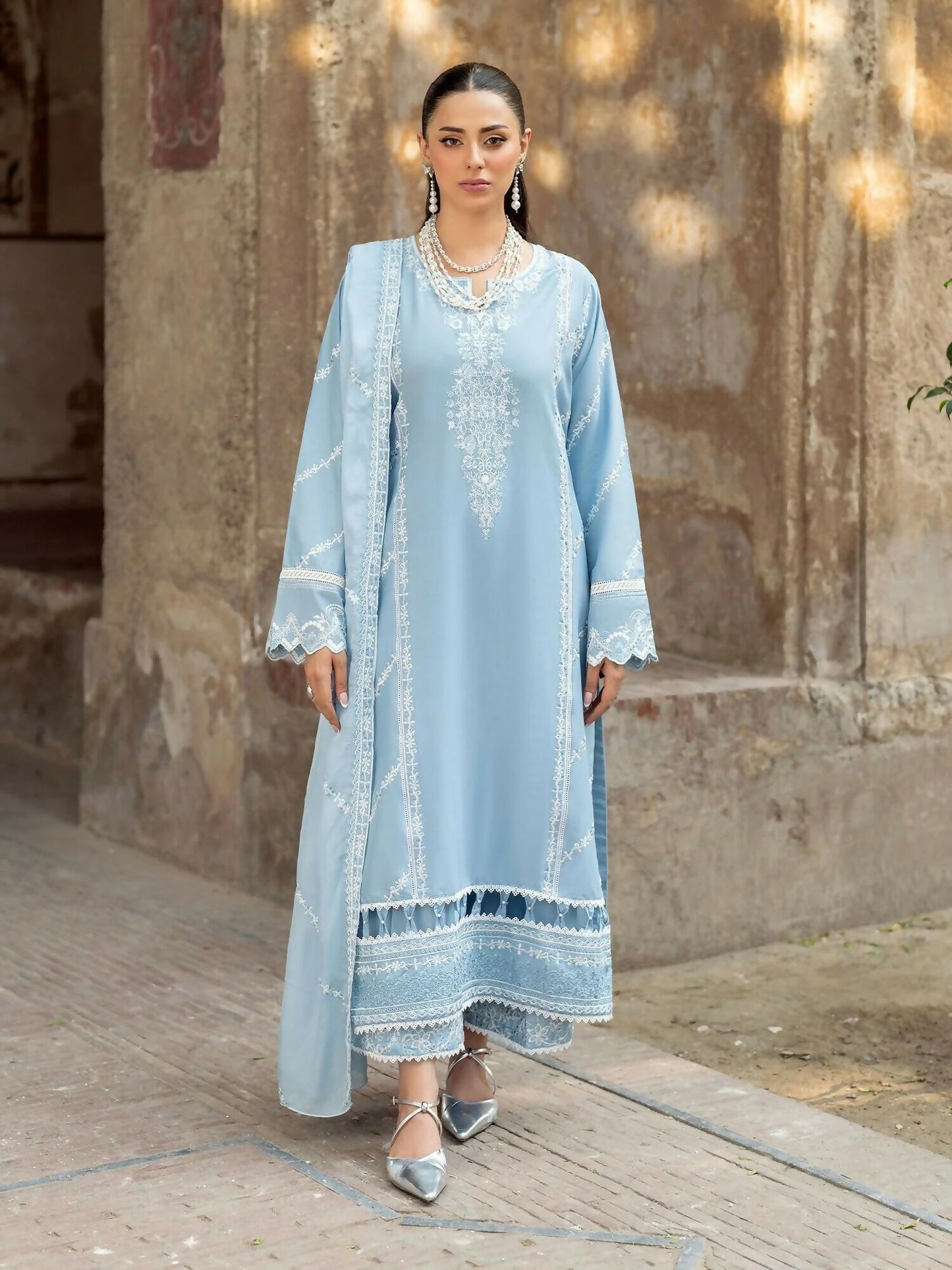 Panache Apparel Rang-e-Bahar Lawn Embroidered Stitched Suit-Badal