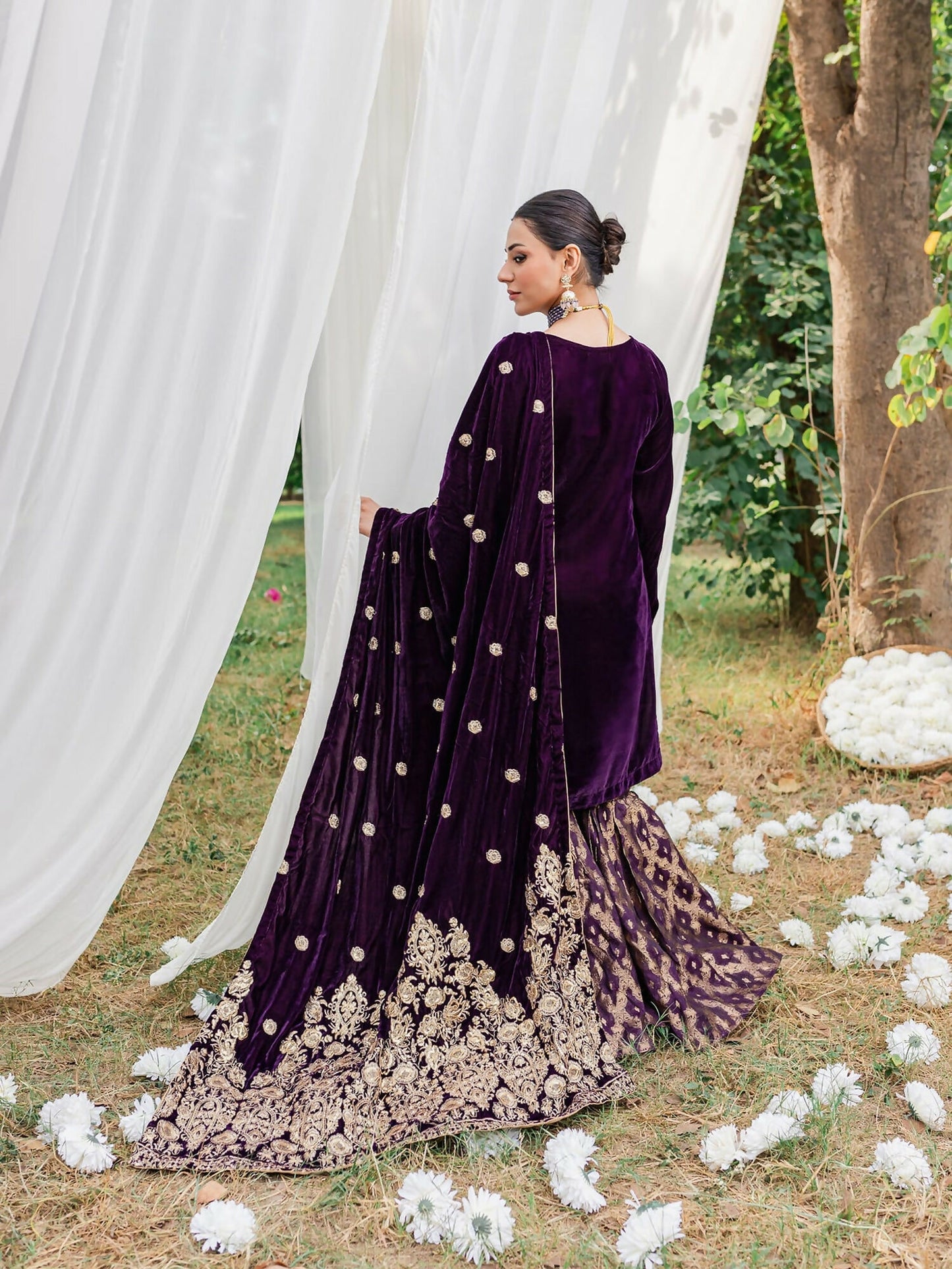 Panache Apparel Velvet Edit Micro Velvet 9000 Embroidered Stitched Suit-Moor