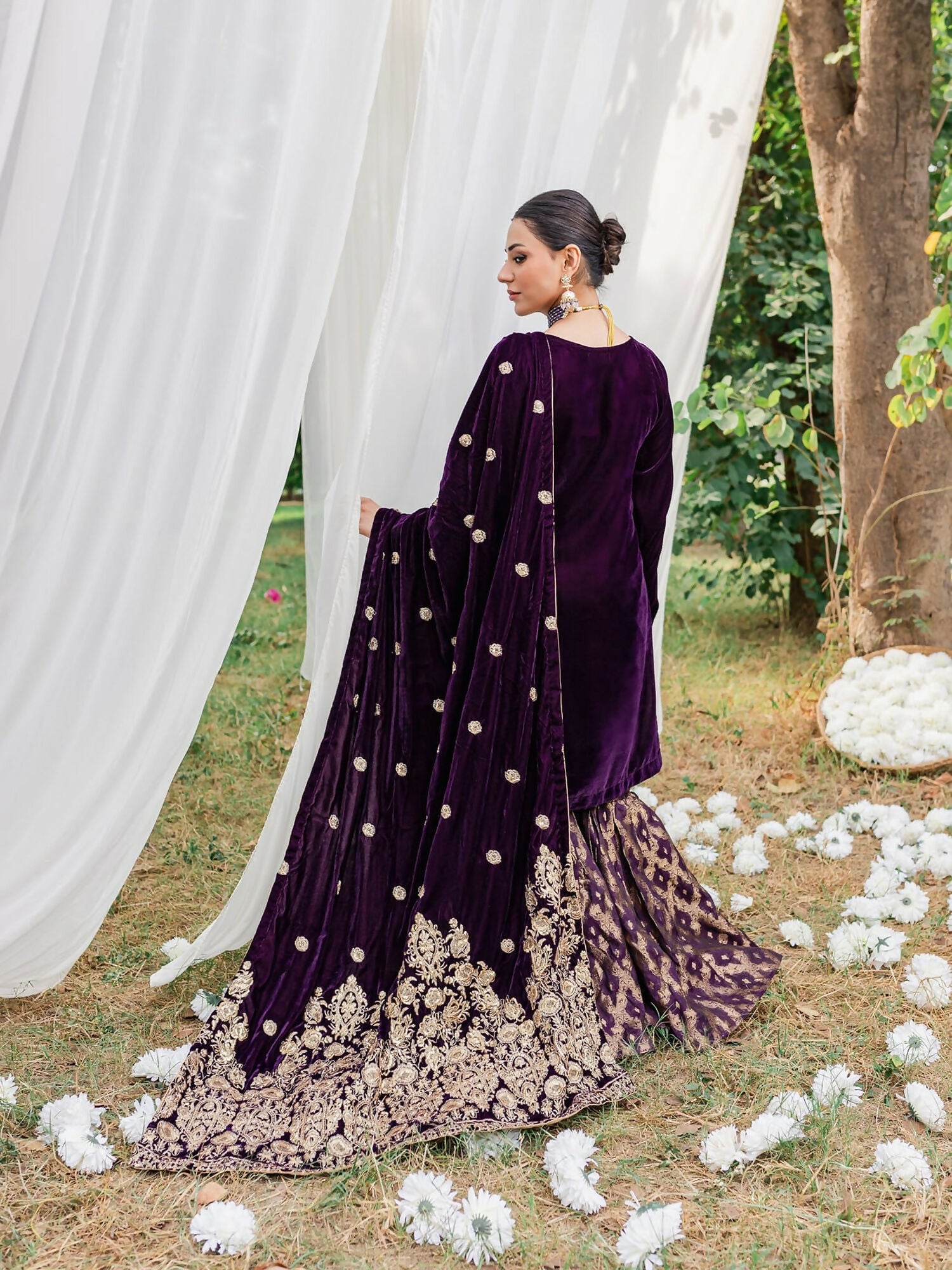 Panache Apparel Velvet Edit Micro Velvet 9000 Embroidered Stitched Suit-Moor