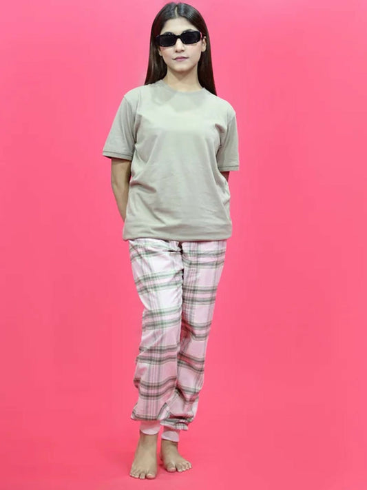 Funky's Printed Checked Loungewear Trouser-14626
