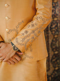 Gem Garments The Sartorial Edit Raw Silk Embellished Prince Coat-Payam